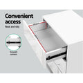 Artiss Bedside Table LED Light 3 Drawers White