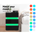 Artiss Bedside Table LED 3 Drawers Black LUMI
