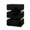 Artiss Bedside Table LED 3 Drawers Black LUMI
