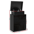 Artiss Bedside Table 3 Drawer LED Black