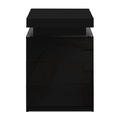 Artiss Bedside Table 3 Drawer LED Black