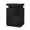 Artiss Bedside Table 3 Drawer LED Black