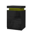 Artiss LED Bedside Table 3 Drawers Black