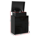 Artiss LED Bedside Table 3 Drawers Black