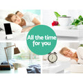 Artiss Bedside Table LED 3 Drawers White