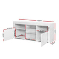 Artiss TV Cabinet 160cm White LED Entertainment Unit Bobi