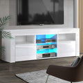 Artiss TV Cabinet 160cm White LED Entertainment Unit Bobi