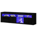 Artiss TV Cabinet 180cm Black LED Entertainment Unit