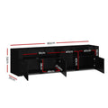 Artiss TV Cabinet 180cm Black LED Entertainment Unit