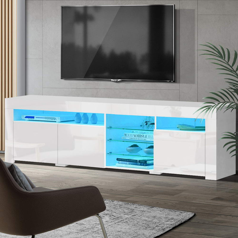 Artiss TV Cabinet Entertainment Unit 180cm White LED