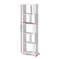 Artiss LINA White 5 Tier Bookshelf Storage Shelves Display