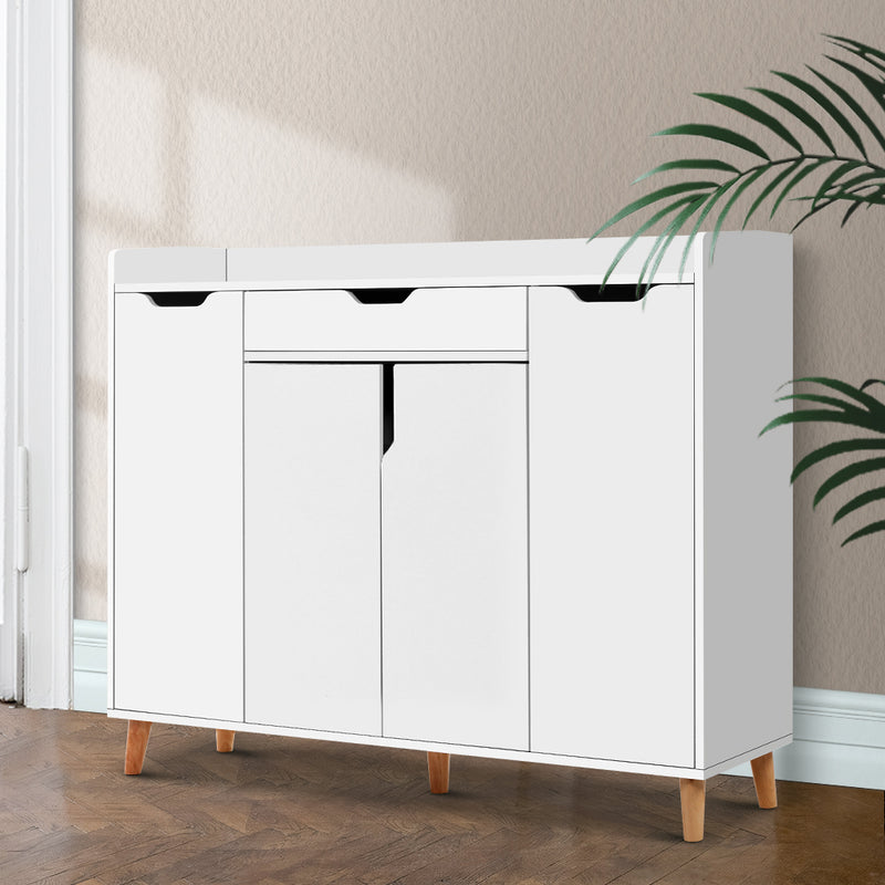Artiss Shoe Rack Cabinet 26 Pairs Adjustable White
