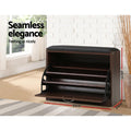 Artiss Shoe Rack Cabinet Bench 15 Pairs Walnut Kyla