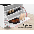 Artiss Shoe Rack Cabinet Bench 15 Pairs White Kyla