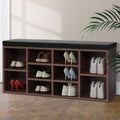 Artiss Shoe Rack Cabinet Bench 10 Cubes Walnut