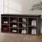 Artiss Shoe Rack Cabinet Bench 10 Cubes Walnut