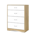 Artiss 4 Drawer Chest Burl Wood Storage Cabinet