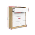 Artiss 4 Drawer Chest Burl Wood Storage Cabinet