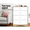 Artiss 4 Drawer Chest Burl Wood Storage Cabinet