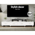 Artiss TV Cabinet Extendable 160-220cm White Entertainment Unit
