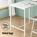 Artiss Bar Table High Dining Desk Metal Legs Cafe White 120cm