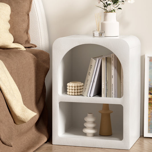 Artiss White Arched Bedside Table Storage Nightstand Shelves