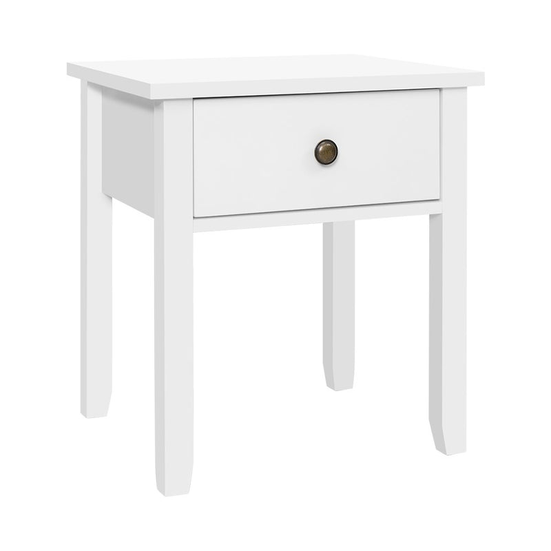 Artiss Bedside Table 1 Drawer White