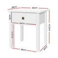 Artiss Bedside Table 1 Drawer White