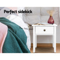 Artiss Bedside Table 1 Drawer White