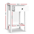 Artiss Bedside Table 1 Drawer White with Shelf