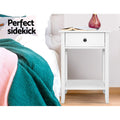 Artiss Bedside Table 1 Drawer White with Shelf