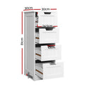 Artiss 4 Drawer Chest White Storage Bedroom Furniture