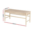 Artiss Dining Bench 100cm Paper Rope Seat Wooden Chair