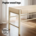 Artiss Dining Bench 100cm Paper Rope Seat Wooden Chair