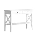 Artiss Console Table 100cm 2 Drawers White