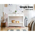 Artiss Console Table 100cm 2 Drawers White