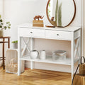 Artiss Console Table 100cm 2 Drawers White