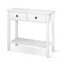 Artiss Console Table 80cm 2 Drawers White