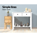 Artiss Console Table 80cm 2 Drawers White