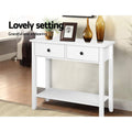 Artiss Console Table 80cm 2 Drawers White