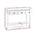 Artiss Console Table 3 Drawers 100cm White