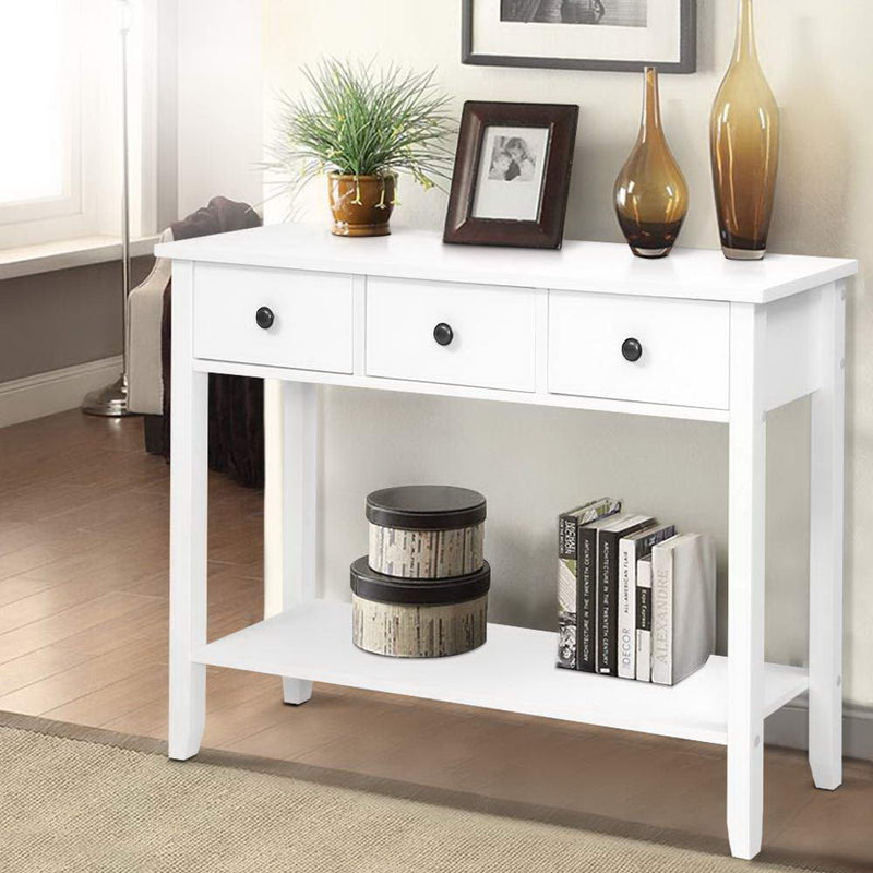 Artiss Console Table 3 Drawers 100cm White