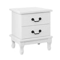Artiss Bedside Table 2 Drawers White KUBI