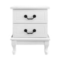 Artiss Bedside Table 2 Drawers White KUBI