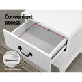 Artiss Bedside Table 2 Drawers White KUBI