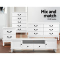 Artiss Bedside Table 2 Drawers White KUBI