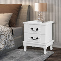 Artiss Bedside Table 2 Drawers White KUBI