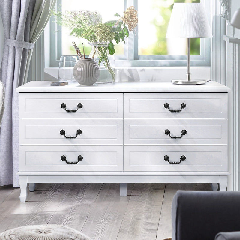 Artiss KUBI 6 Drawer Chest White