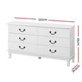 Artiss KUBI 6 Drawer Chest White