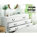 Artiss KUBI 6 Drawer Chest White